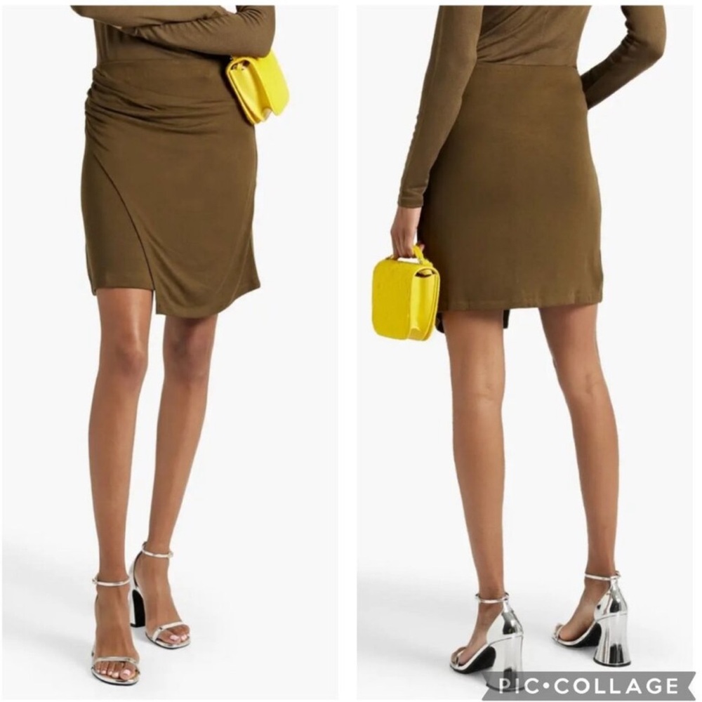 Vince Gathered Draped Skirt Womens Size S Vine Olive Green‎
